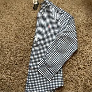 POLO Ralph Lauren Blue & White Slim Fit Button Down Size Large NWT
